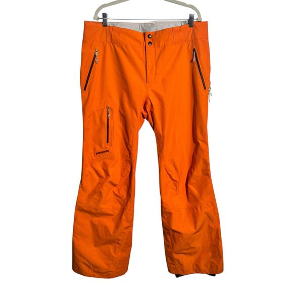 Patagonia Powder Bowl Snow Pants Women XL Orange Gortex Sport Active Pocket - Picture 1 of 15
